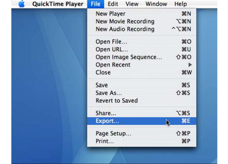 QuickTime Player Exporta WMV a MOV