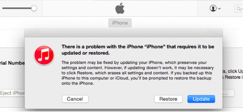 Restauración de iTunes de iPhone no sincronizado