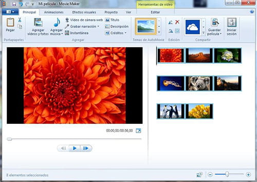 Vistas previas en Windows Movie Maker