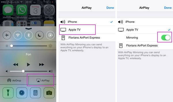 AirPlay Mirroring iPhone en iOS 7