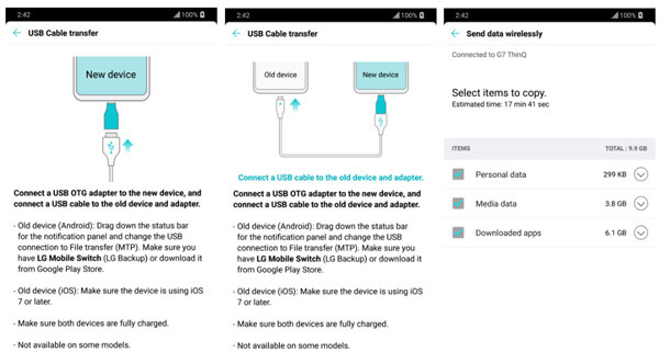 Copia de seguridad de datos LG con cable