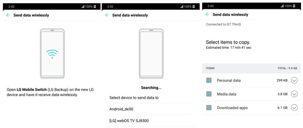 Copia de seguridad de datos de LG con WiFi