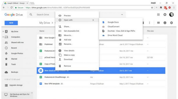 Restauración de Google Drive