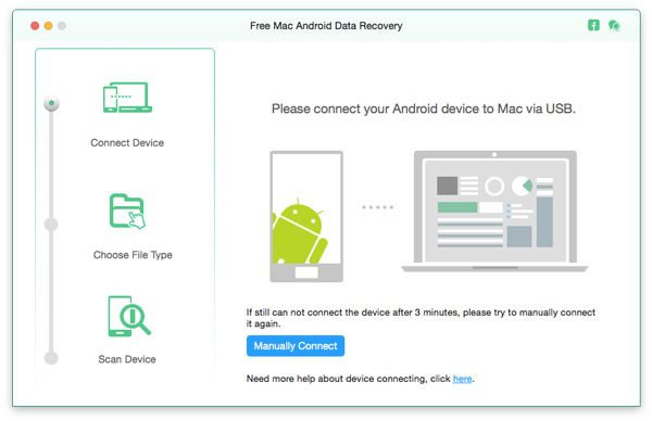 Conecte el dispositivo Android y Mac