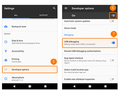 Habilitar el modo de depuración USB en Google Windows Phone