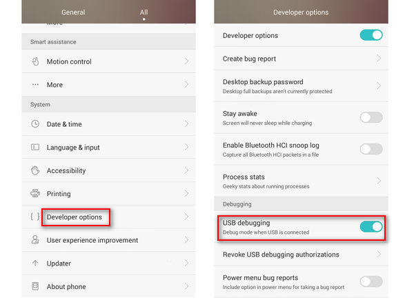 Depurar modo USB en Samsung Galaxy Note