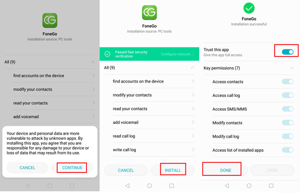 Instala FoneGo Peemission en tu Android