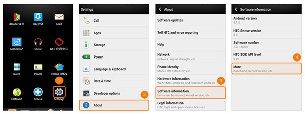 Habilitar el modo de depuración USB en HTC