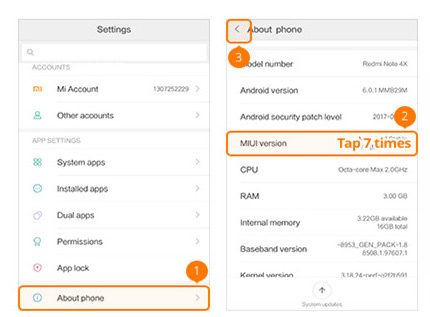 Habilitar el modo de depuración USB en Xiaomi