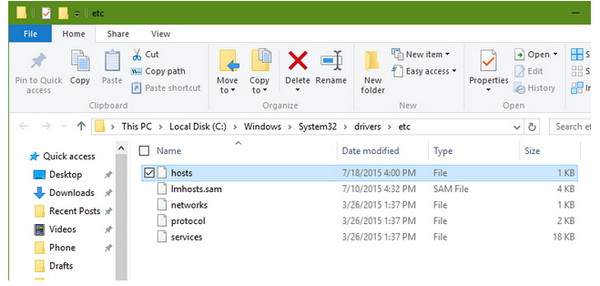 Archivo de host en Windows