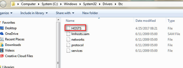 Archivo de host en Windows