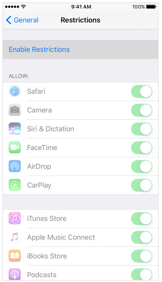 Bloquear aplicaciones en iPhone a través de restricciones