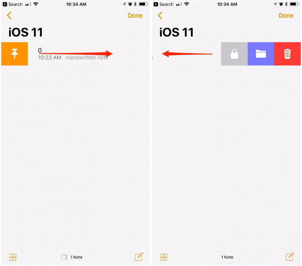 Bloquear notas en iOS 11/12