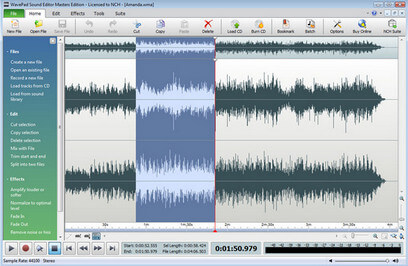 Software de edición de audio WavePad: editor de música detallado
