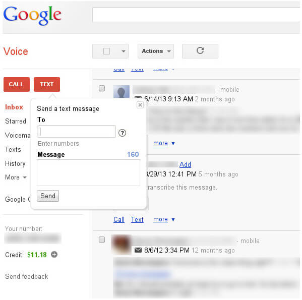Abrir Mensajes con Google Voice