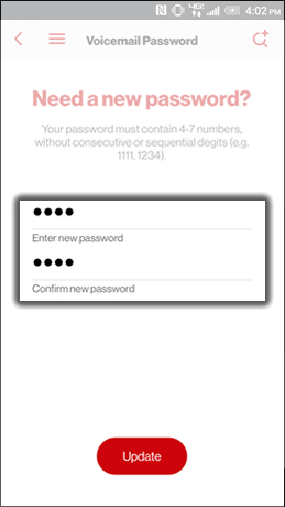 Cambiar la contraseña del correo de voz de Verizon