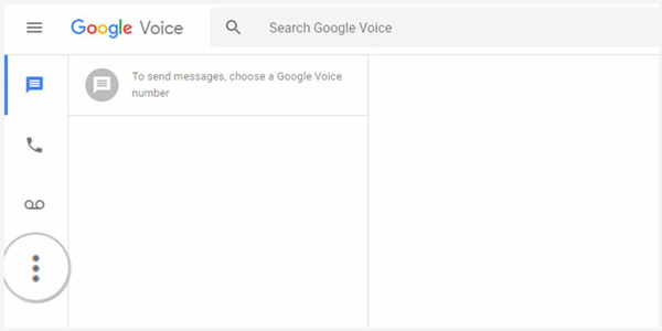 Página de inicio de Google Voice