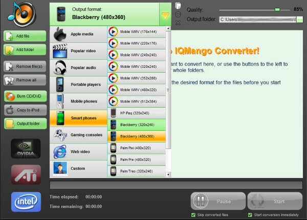 IQmango Convertidor gratuito para BlackBerry