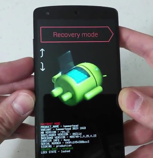 Modo de recuperación de Google Nexus