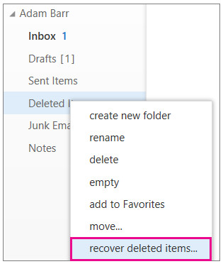 Recuperar correos electrónicos eliminados en Outlook que ya no están en la papelera