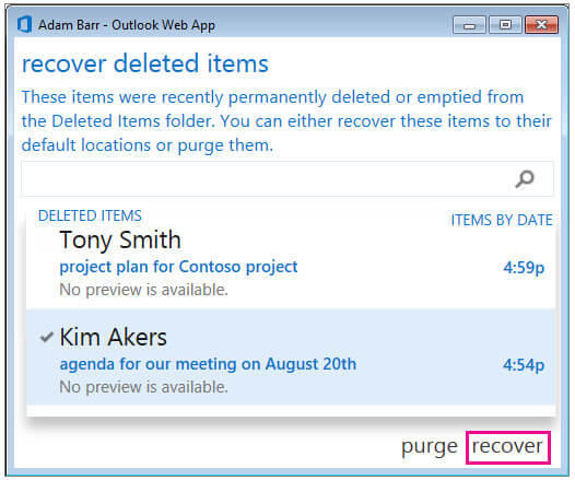 Recuperar correos electrónicos eliminados en Outlook