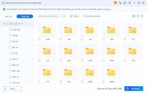 Resultado de audio del escaneo