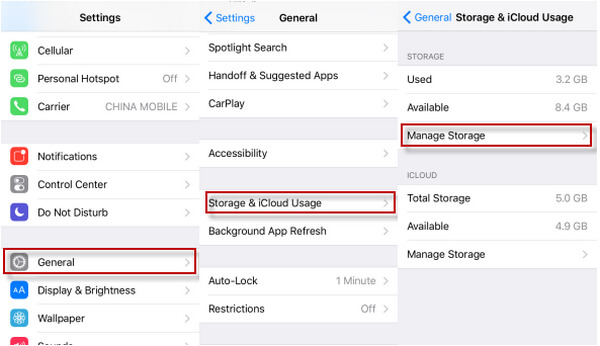 Administrar almacenamiento en iPhone