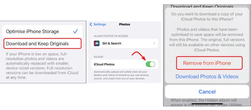 Desactivar fotos de iCloud