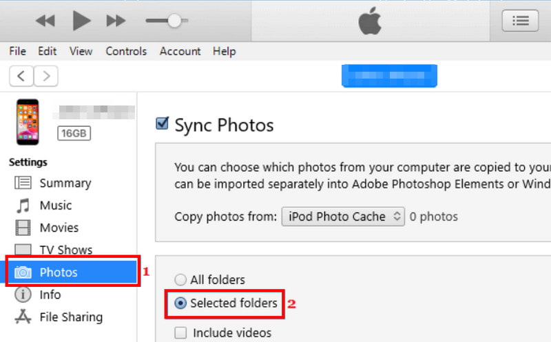 Sincronización de iTunes Desactivar Aplicar