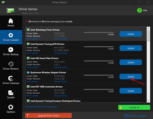 Actualización del controlador Driver Genius