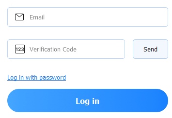 Iniciar sesión con correo electrónico de compra y código de verificación