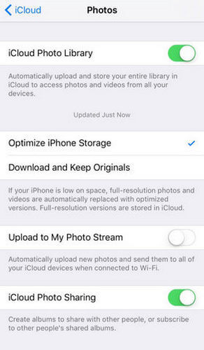 Copia de seguridad de fotos de iPhone en iCloud