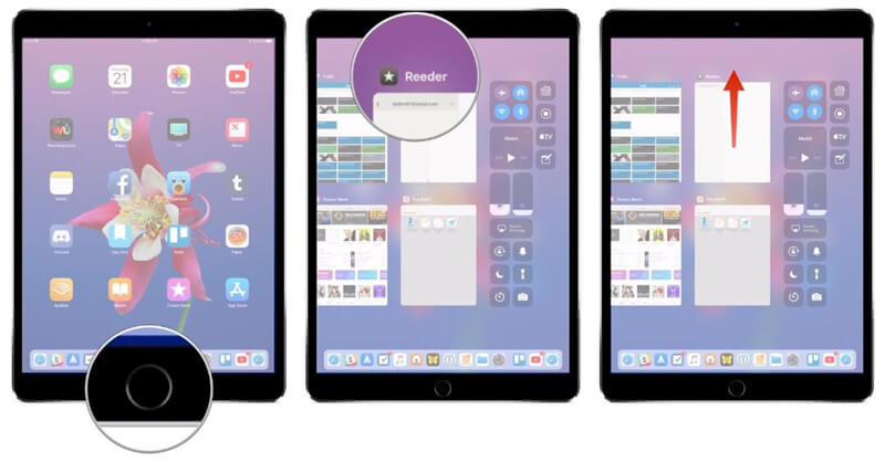 Cierra las aplicaciones en segundo plano para solucionar que la pantalla táctil del iPad no funcione