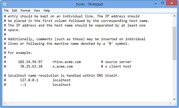 Archivo de hosts