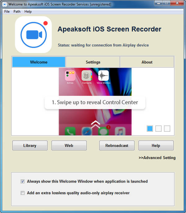 interfaz de grabadora de pantalla iOS