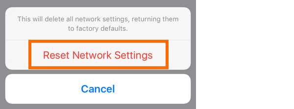 Restablecer configuraciones de red de iPhone