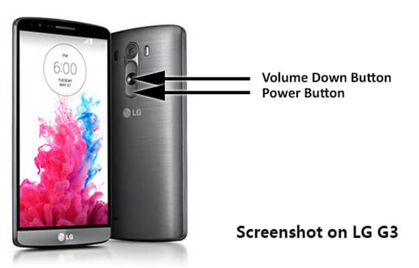Captura de pantalla LG G3 con teclas