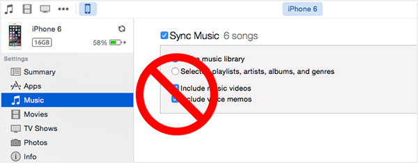 La música sincronizada no se reproducirá con iTunes