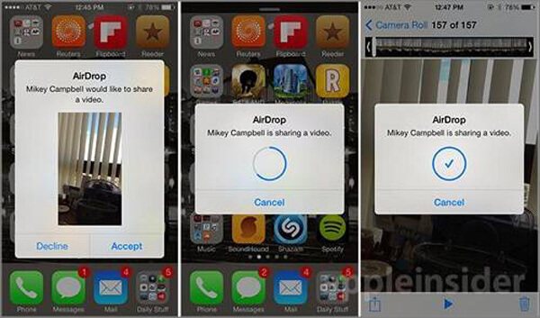 Transferir videos desde iPhone con AirDrop