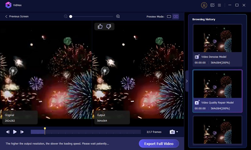Previsualizar y comparar el resultado