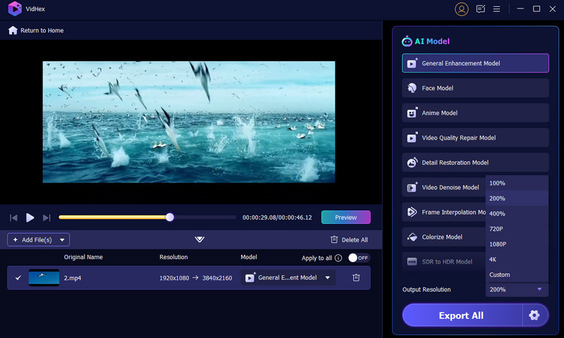 Resolución de alta resolución de Vidhex