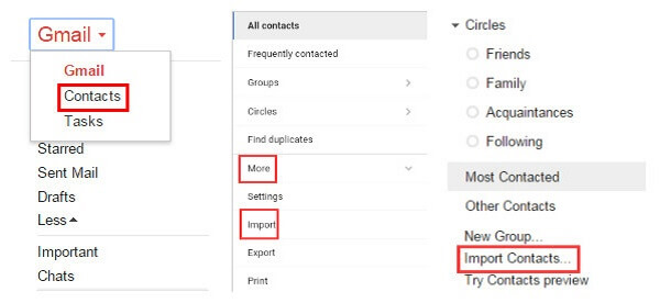 Importar contactos de Android desde Gmail