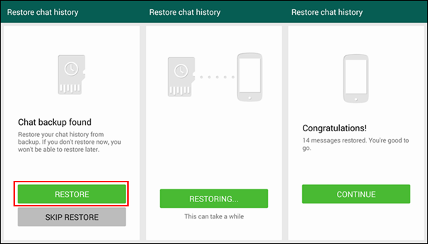 Restaurar WhatApp desde la copia de seguridad