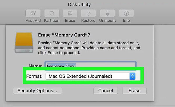 Formatear la tarjeta SD en Mac