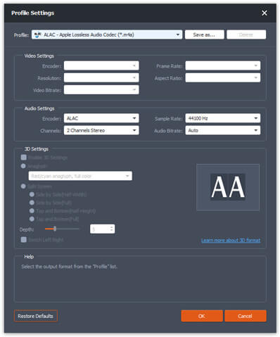 Configuración del perfil de audio