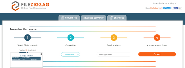 Convierte SWF a AVI con Filezigzag Online Converter