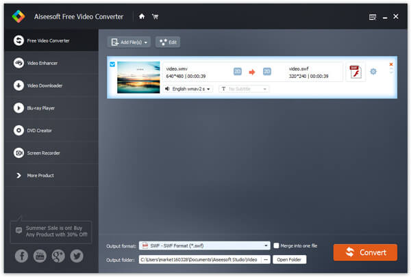 Gratis WMV a SWF