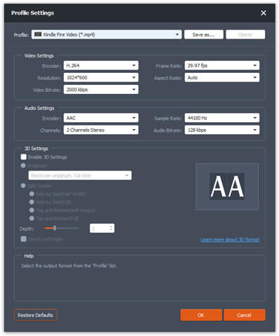 Configuración de perfil