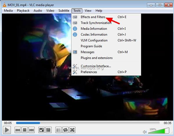 Rotar video con VLC