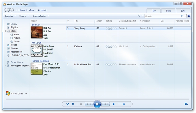 Reproductor de Windows Media
